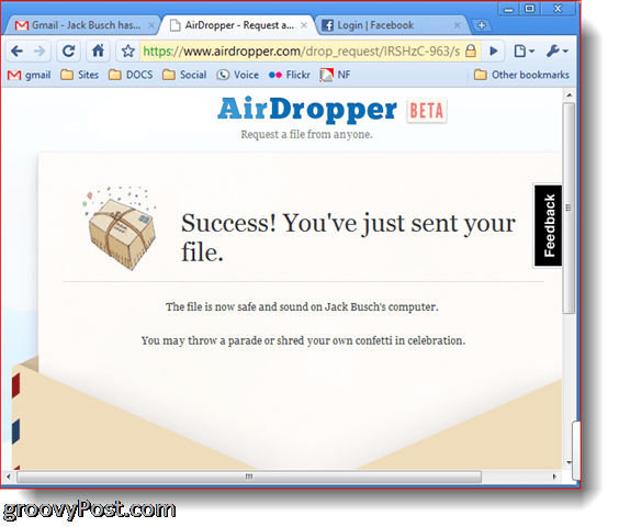 Dropbox Airdropper foto-screenshot-succesbestand verzonden
