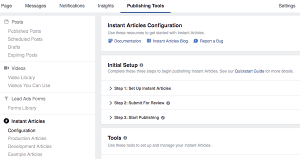 facebook publishing tools instant artikelen