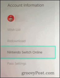 Nintendo Switch-accountgegevens