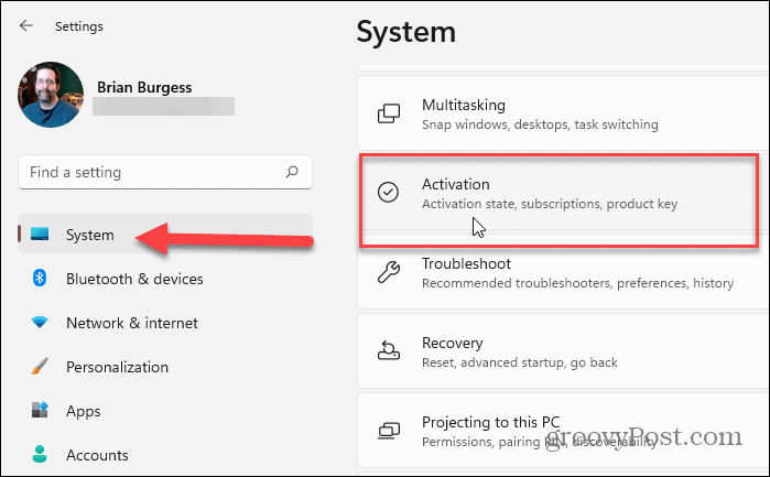 Systeemactivering Windows 11 Instellingen