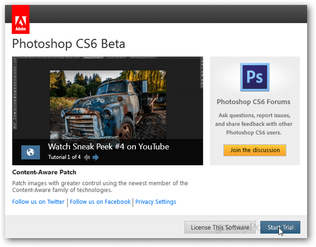 De installatie van Photoshop CS6 is voltooid