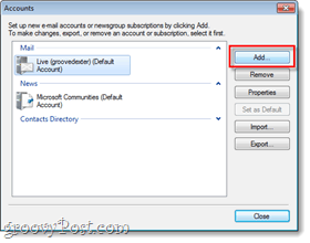 voeg een e-mailaccount toe aan Windows Live Mail