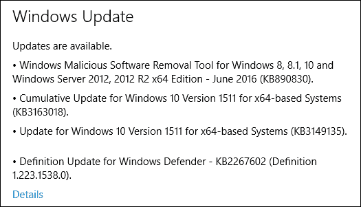 Nieuwe Windows 10 pc-update KB3163018 Build 10586.420 beschikbaar (ook mobiel)
