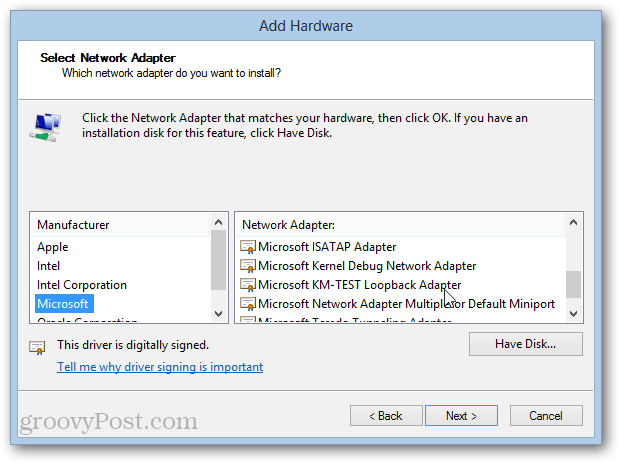 MS KM-test loopback-adapter