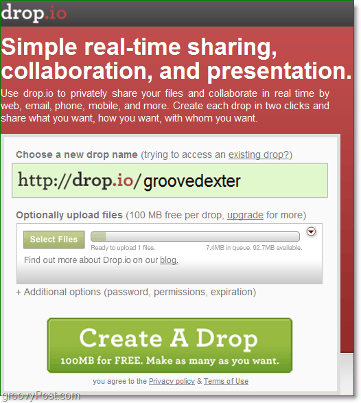 hoe je je kunt aanmelden voor gratis online samenwerking met drop.io