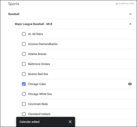 Sport toegevoegd aan Google Agenda