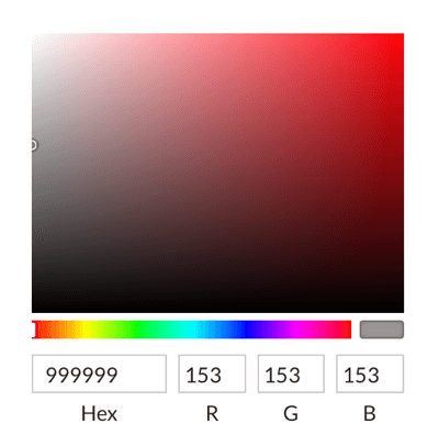 Selecteer kleuren met de kleurkiezer of voer hexadecimale codes in.