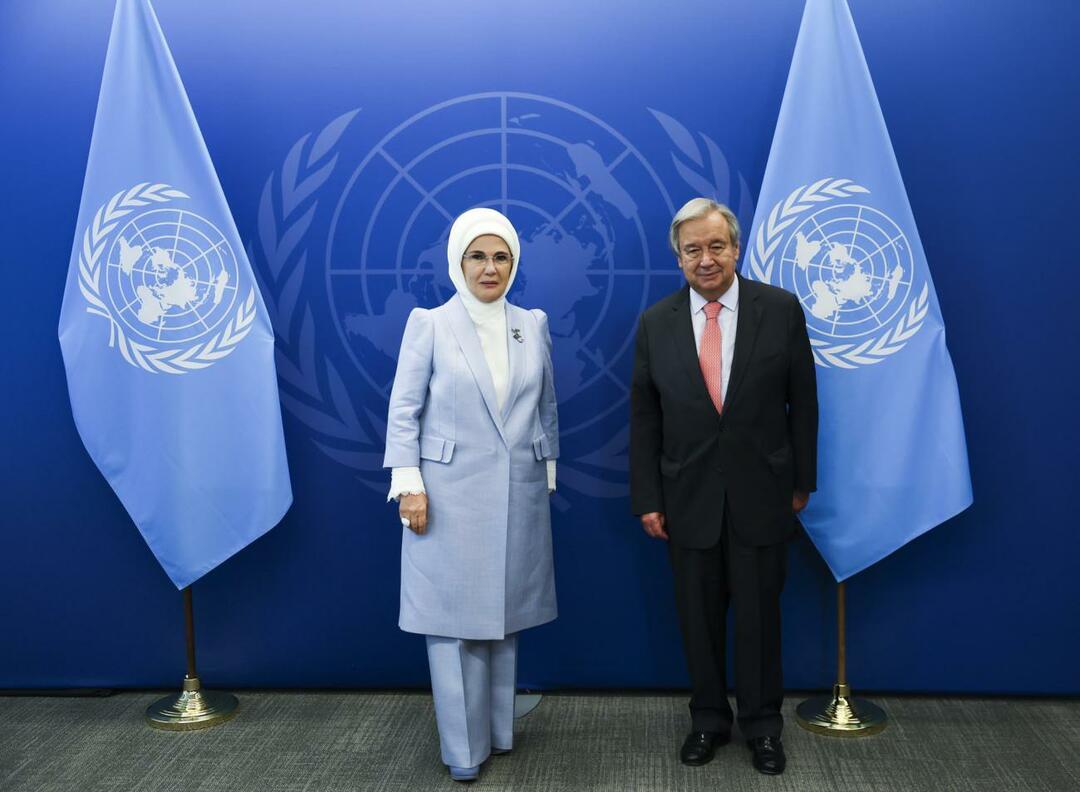 De secretaris-generaal van de VN en Emine Erdoğan tekenden een verklaring van goede wil