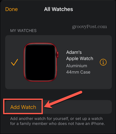 Apple Watch horloge toevoegen