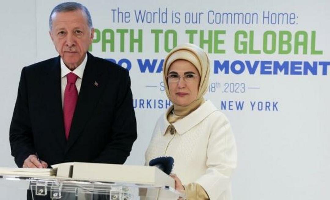 Een gebaar van president Erdoğan, die als eerste de ‘Zero Waste Goodwill Declaration’ ondertekende, aan zijn vrouw Emine Erdoğan!