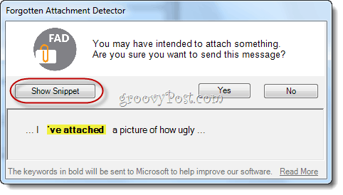 Forgotten Attachment Detector voor Microsoft Outlook