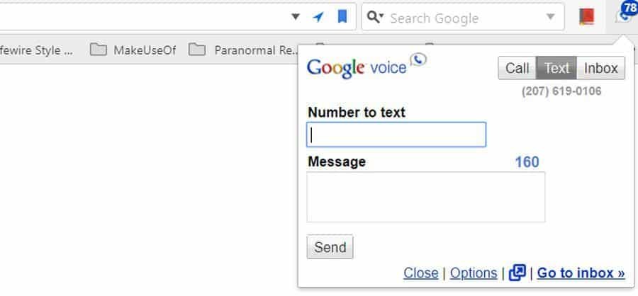Google Voice Chrome-extensie