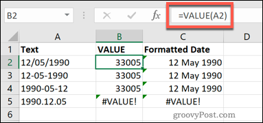 De VALUE-functie in Excel