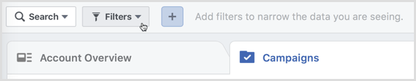 filters voor Facebook-advertentiesbeheer