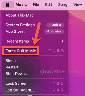 mac geforceerd stoppen met muziek-app