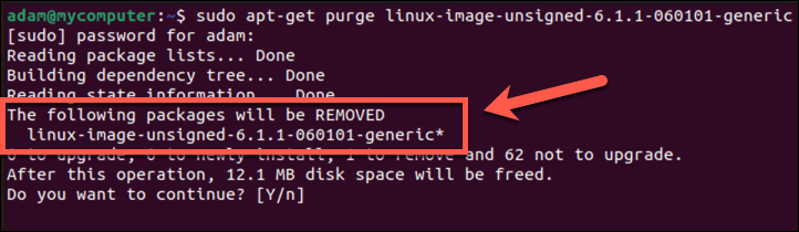 ubuntu verwijderde kernel