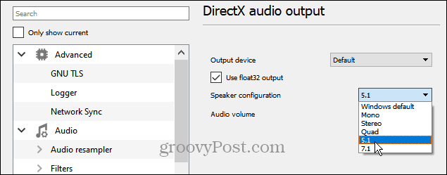 5.1 Surround-audio op VLC