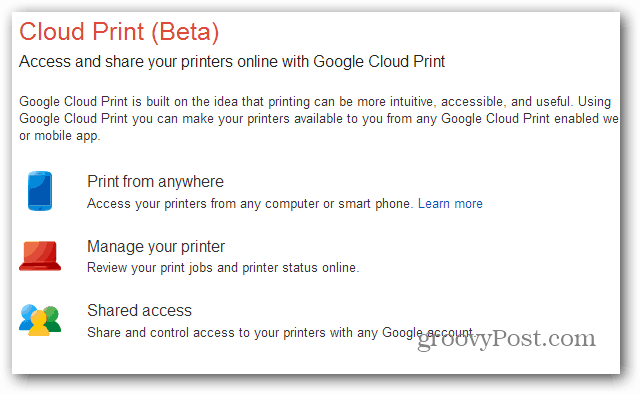 Print vanaf de Nexus 7 via Google Cloud Print