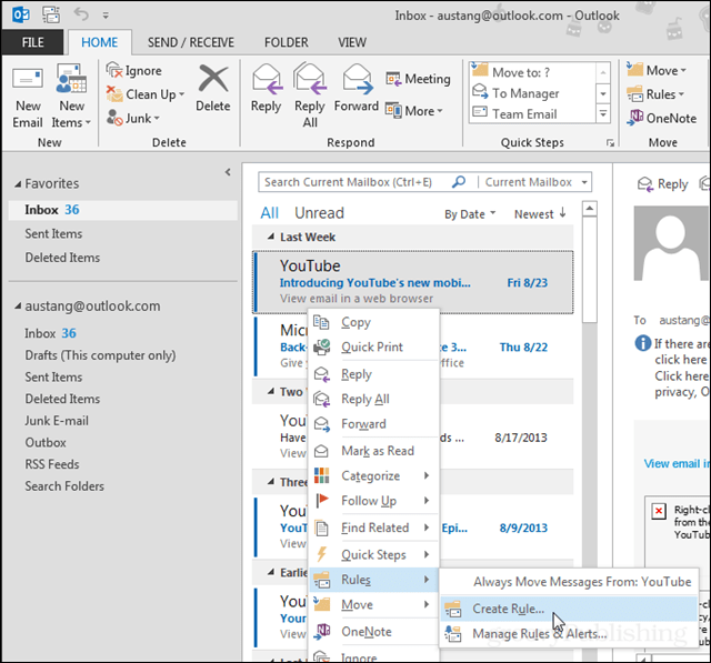 Stel aangepaste Outlook-beltonen en -meldingen in voor wanneer een contactpersoon u een e-mail stuurt
