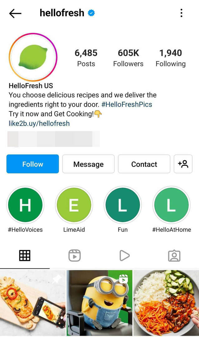 how-to-instagram-grid-pinning-feature-marketing-limited-time-offer-hellofresh-step-1