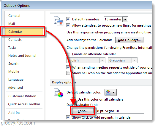 How-To The Outlook 2010 Calendar Date Navigator Font wijzigen