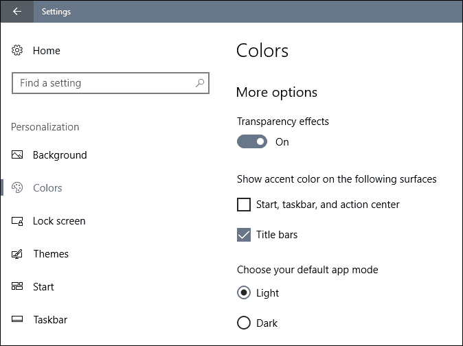 aangepaste Windows 10-makers werken kleuren bij