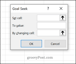 Het Excel Goal Seek-venster