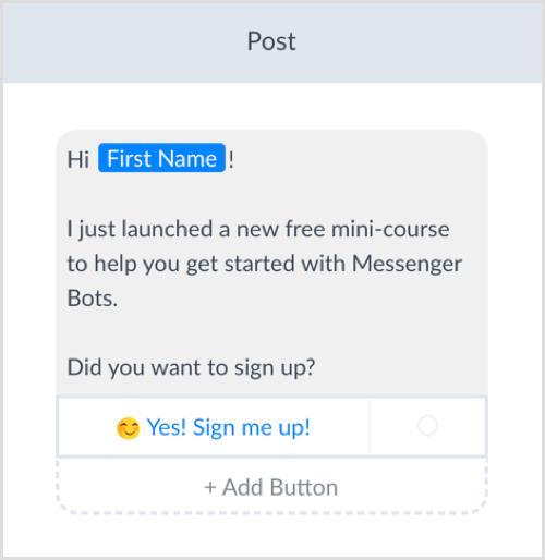maak een reeks voor Messenger-bot met ManyChat