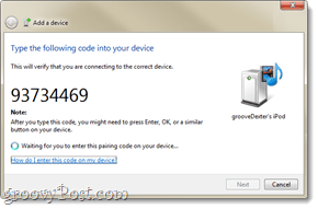 een Bluetooth-koppelingscode in Windows 7