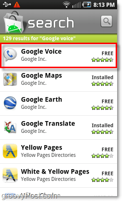 Mobiele Android Market Google Voice