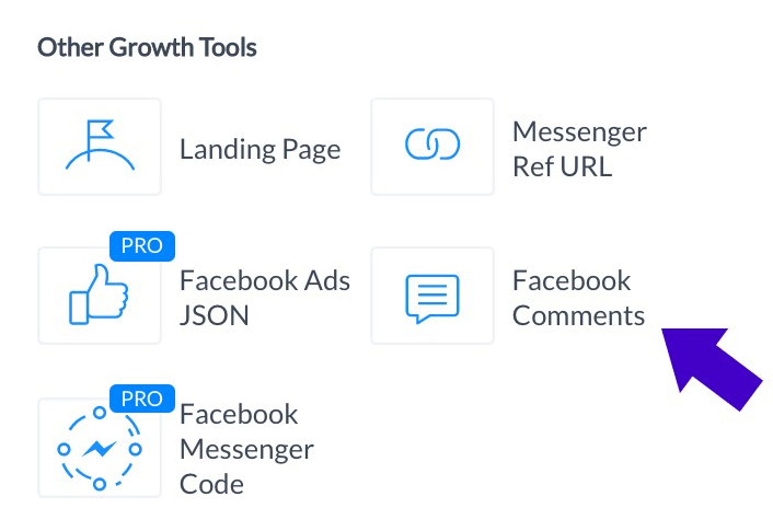 De tool Facebook-opmerkingen is inbegrepen bij een gratis ManyChat-account.