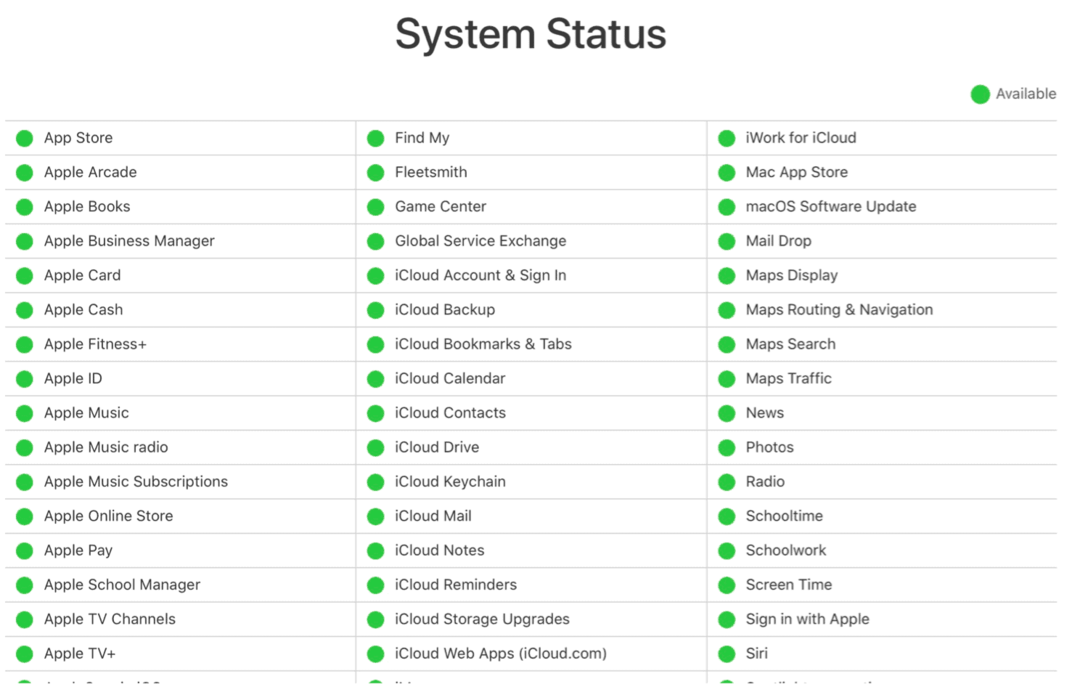 ICloud-problemen oplossen: iCloud-systeemstatus