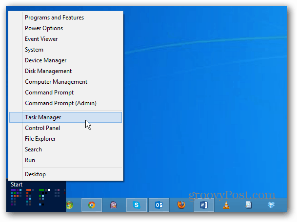 Windows 8 Power User Menu