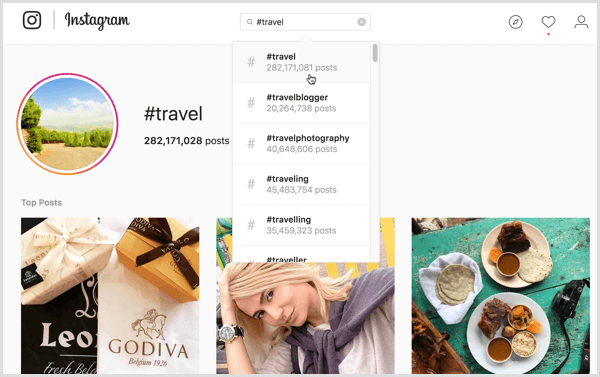 Voor bepaalde zoekopdrachten op Instagram-hashtags kunnen verschillende gebruikers verschillende inhoudsresultaten zien.