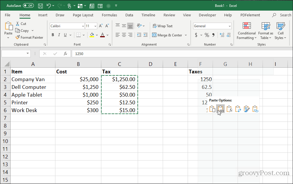 plakken van waarden uit gekopieerde formulecellen