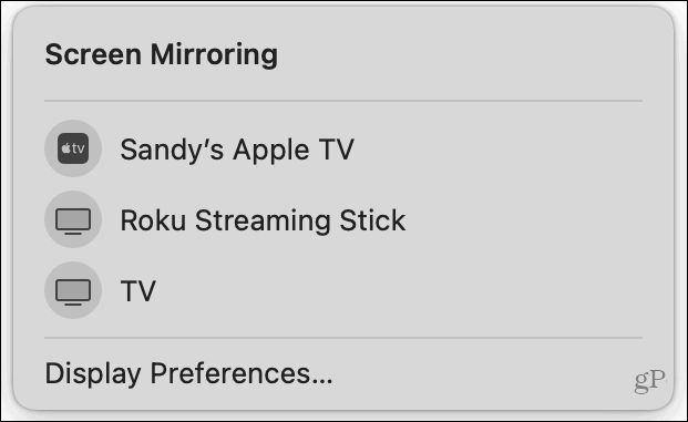 Screen Mirroring Control op Mac