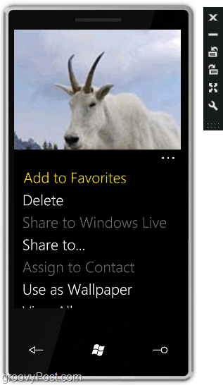 het Windows Phone 7-scherm reageert als een touchscreen