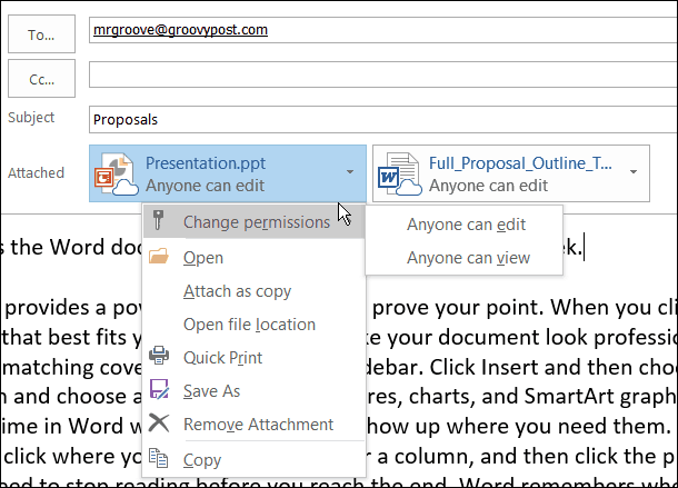Office 2016 Preview: moderne bijlagen gebruiken in Outlook