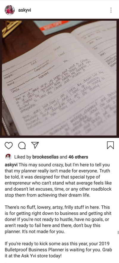 Hoe boeiende Instagram-bijschriften te schrijven, stap 4, deel langere bijschriften in alinea's, bijvoorbeeld door askyvi