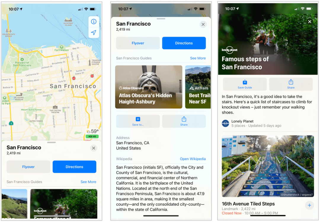 Hoe Apple Maps heeft gewijzigd in iOS 14, macOS Big Sur