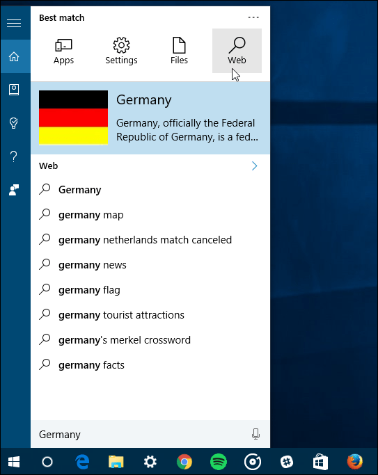 zoekfilters Windows 10