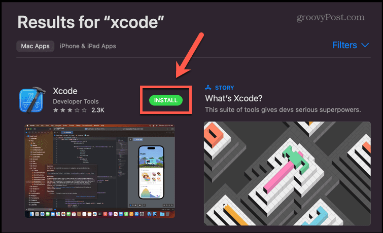 app store installeer xcode