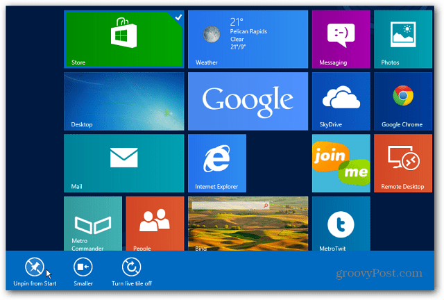 Hoe de winkel uit te schakelen in Windows 8