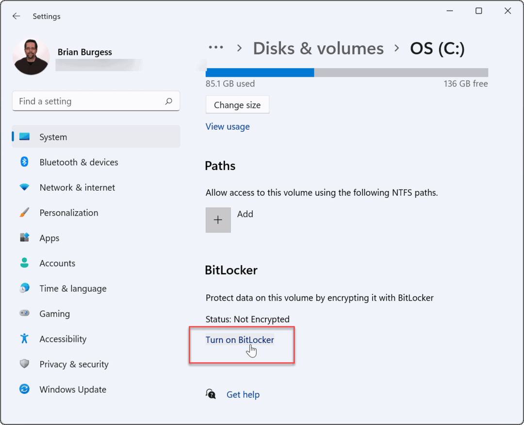 Schakel bitlocker in om bitlocker-codering te gebruiken in Windows 11
