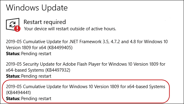 Windows 10 1809 mei Patch_Tuesday