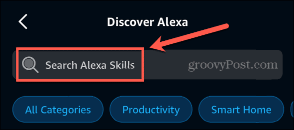 Alexa-app-zoekvaardigheden