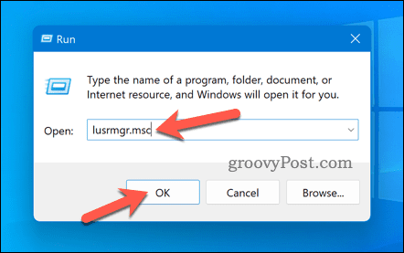 Open lusrmgr op Windows 11
