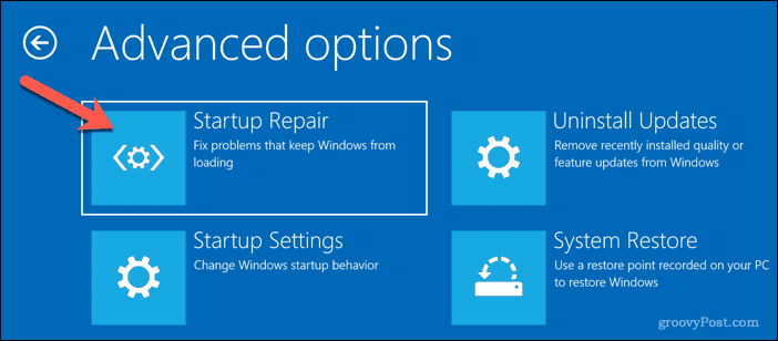 Automatische reparatie uitvoeren op Windows 10