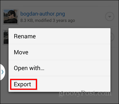 Dropbox-export naar SD-export