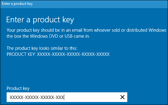 Wijzig de productsleutel van Windows 10